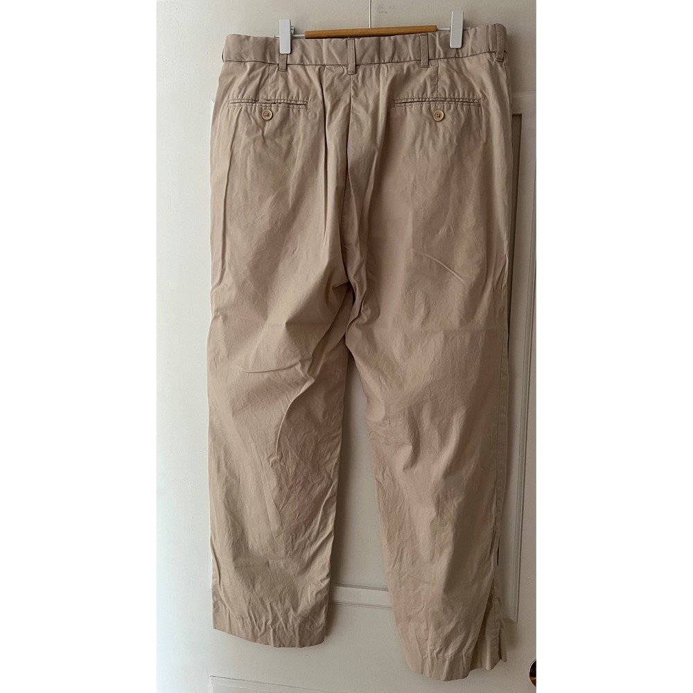 Peter Christian Mens Flat Front Chino Pants Stone Beige Cotton Stretch 36x27x13 - Picture 5 of 7